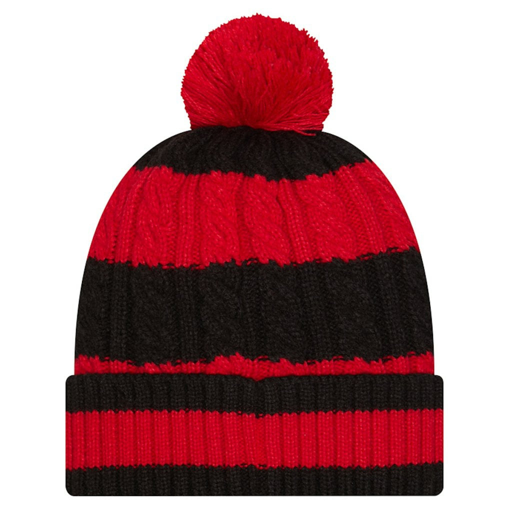 San Francisco 49ers New Era Women's Braided Cuffed Knit Hat with Pom - Scarlet Hats