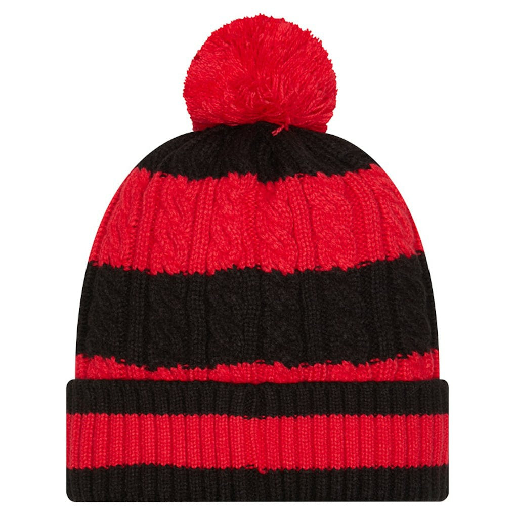 Kansas City Chiefs New Era Women's Braided Cuffed Knit Hat with Pom - Red Hats