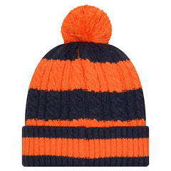 Denver Broncos New Era Women's Braided Cuffed Knit Hat with Pom - Orange Hats