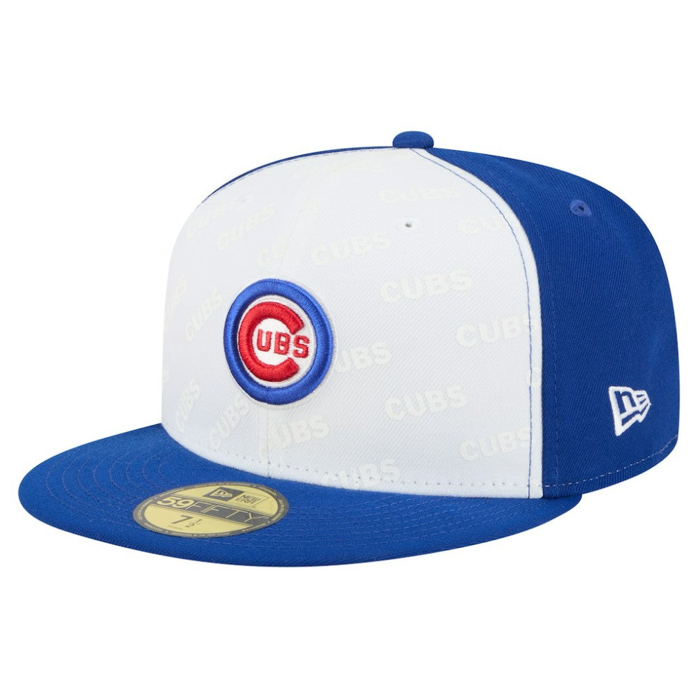 Chicago Cubs New Era Repeat 59FIFTY Fitted Hat - White/Royal Hats