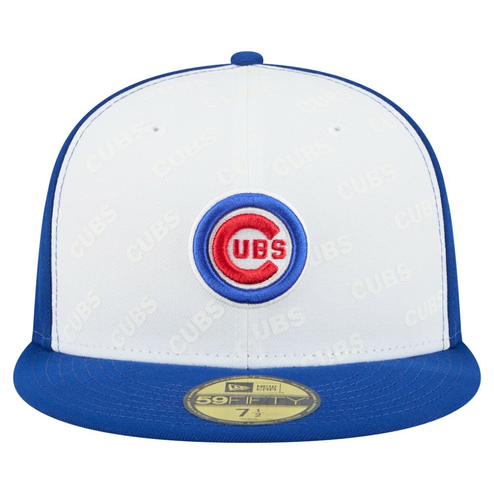 Chicago Cubs New Era Repeat 59FIFTY Fitted Hat - White/Royal Hats