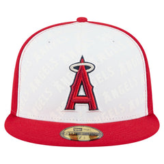 Los Angeles Angels New Era Repeat 59FIFTY Fitted Hat - White/Red Hats