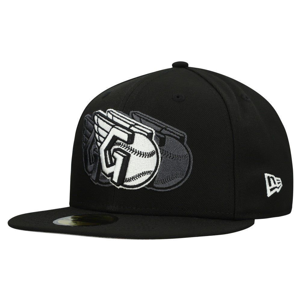 Cleveland Guardians New Era Tri-Hit 59FIFTY Fitted Hat - Black Hats