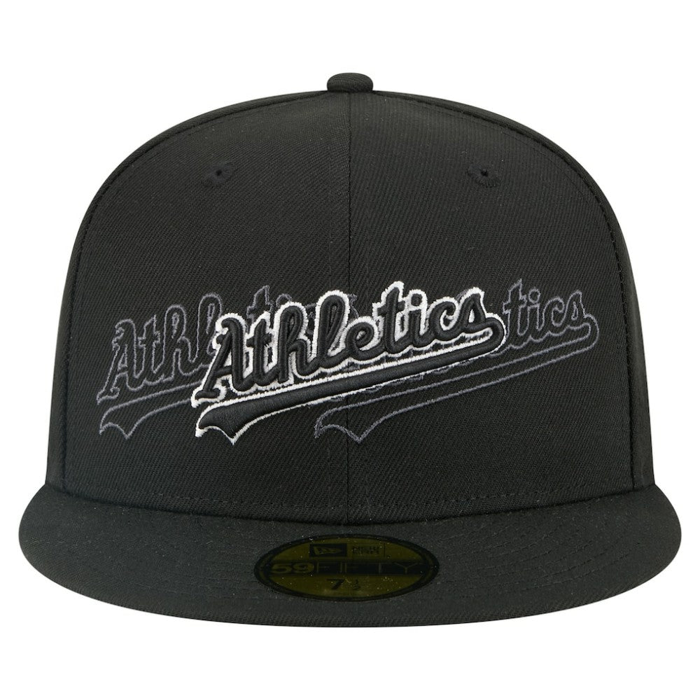 Athletics New Era Tri-Hit 59FIFTY Fitted Hat - Black Hats