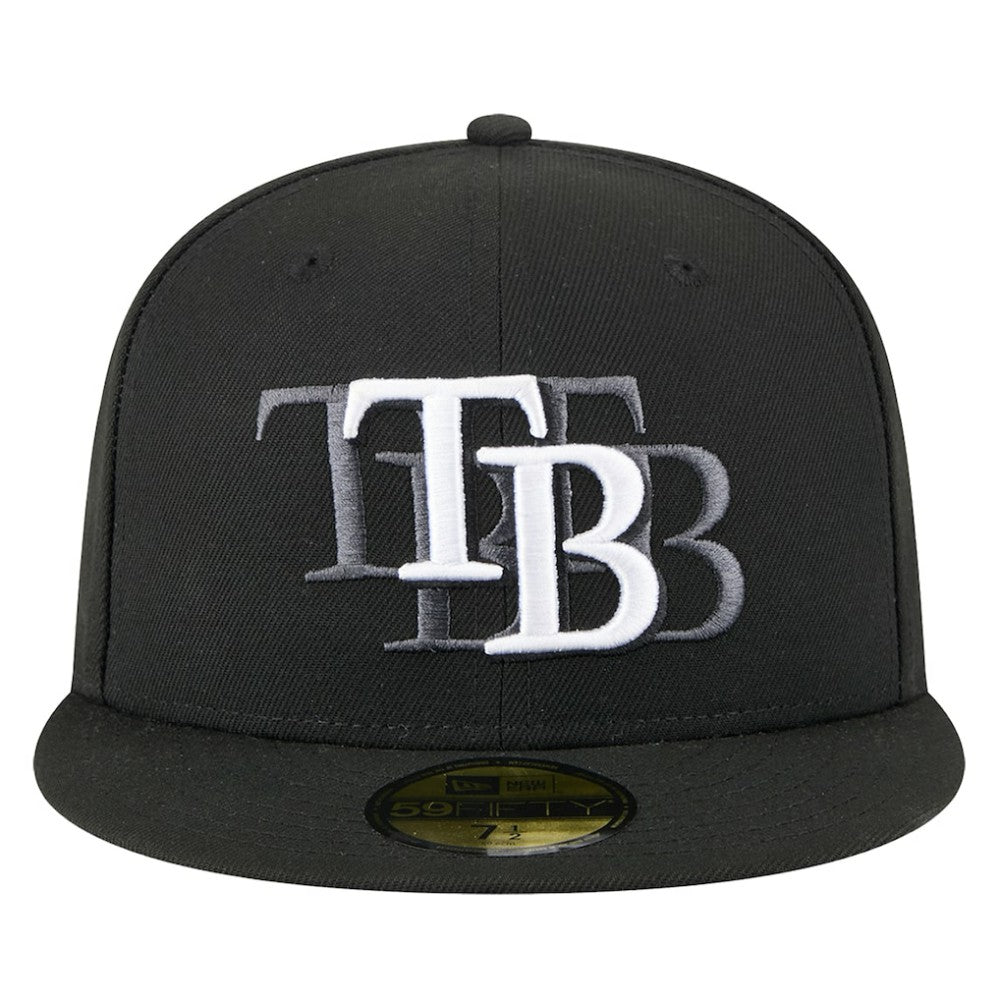 Tampa Bay Rays New Era Tri-Hit 59FIFTY Fitted Hat - Black Hats