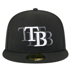 Tampa Bay Rays New Era Tri-Hit 59FIFTY Fitted Hat - Black Hats