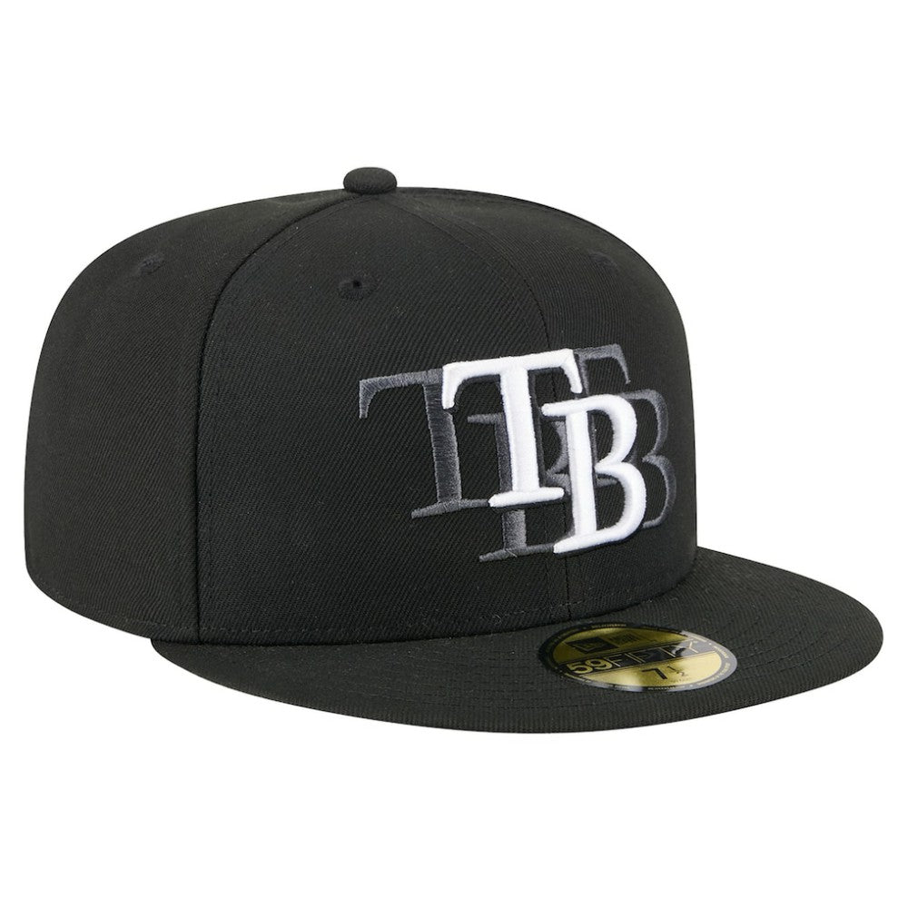 Tampa Bay Rays New Era Tri-Hit 59FIFTY Fitted Hat - Black Hats