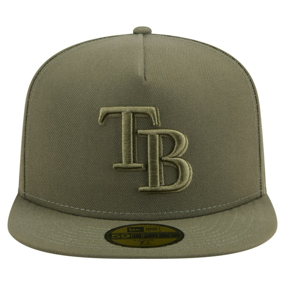 Tampa Bay Rays New Era Color Pack A-Frame 59FIFTY Fitted Hat - Olive Hats