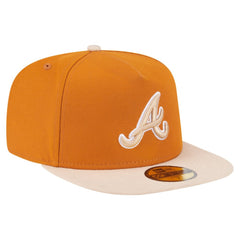 Atlanta Braves New Era Two-Tone Color Pack A-Frame 59FIFTY Fitted Hat - Orange/Light Beige Hats