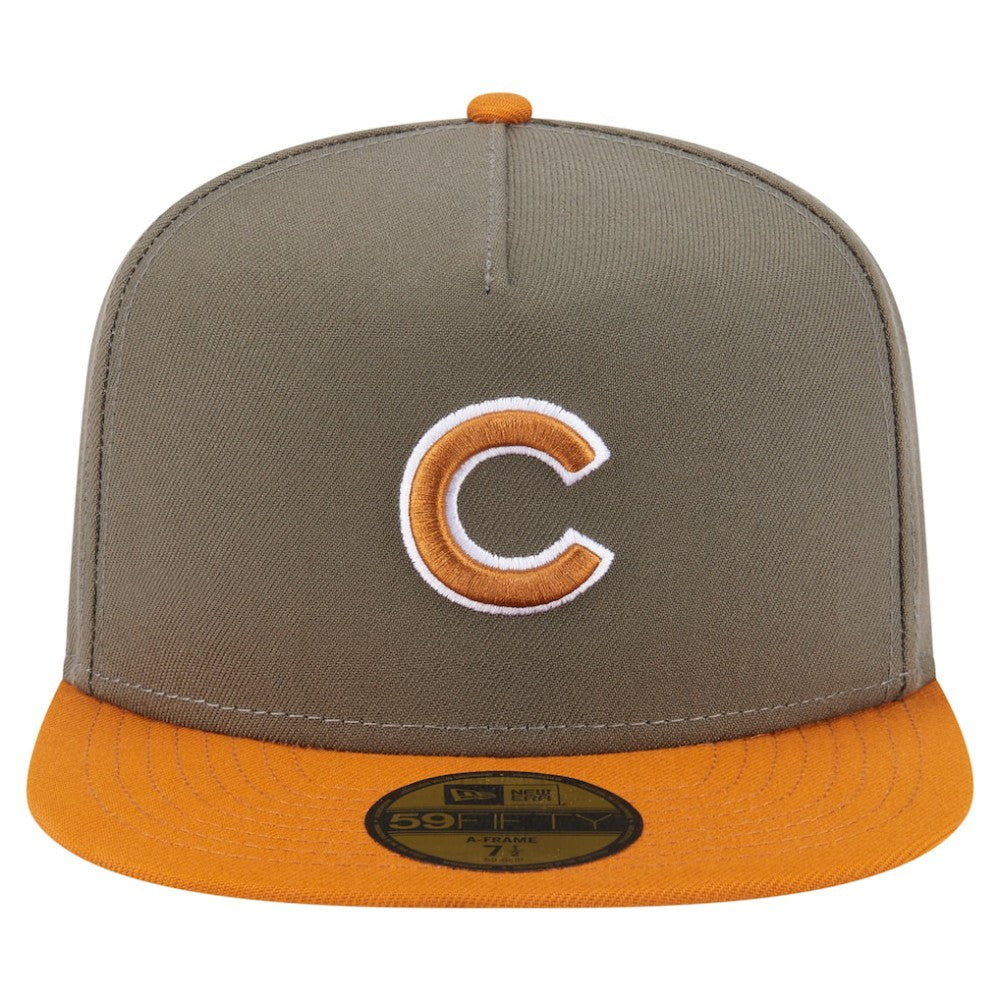 Chicago Cubs New Era Two-Tone Color Pack A-Frame 59FIFTY Fitted Hat - Olive/Orange Hats