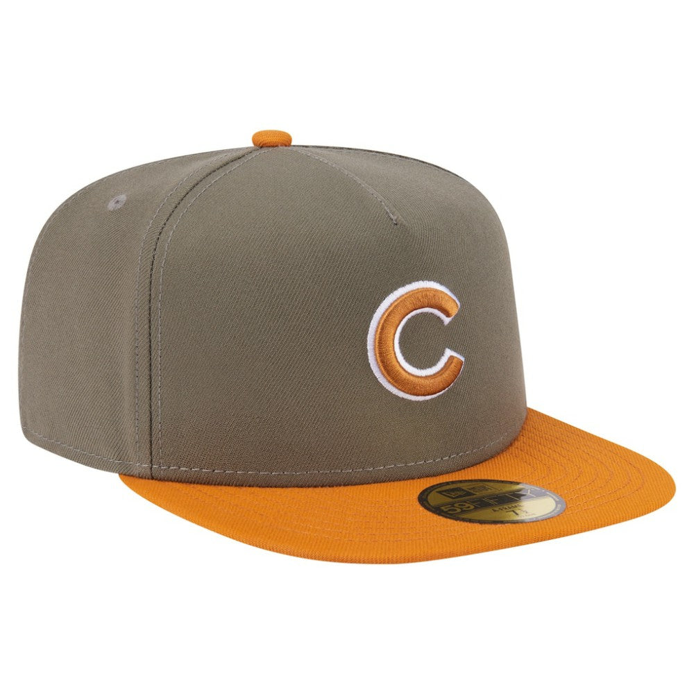 Chicago Cubs New Era Two-Tone Color Pack A-Frame 59FIFTY Fitted Hat - Olive/Orange Hats