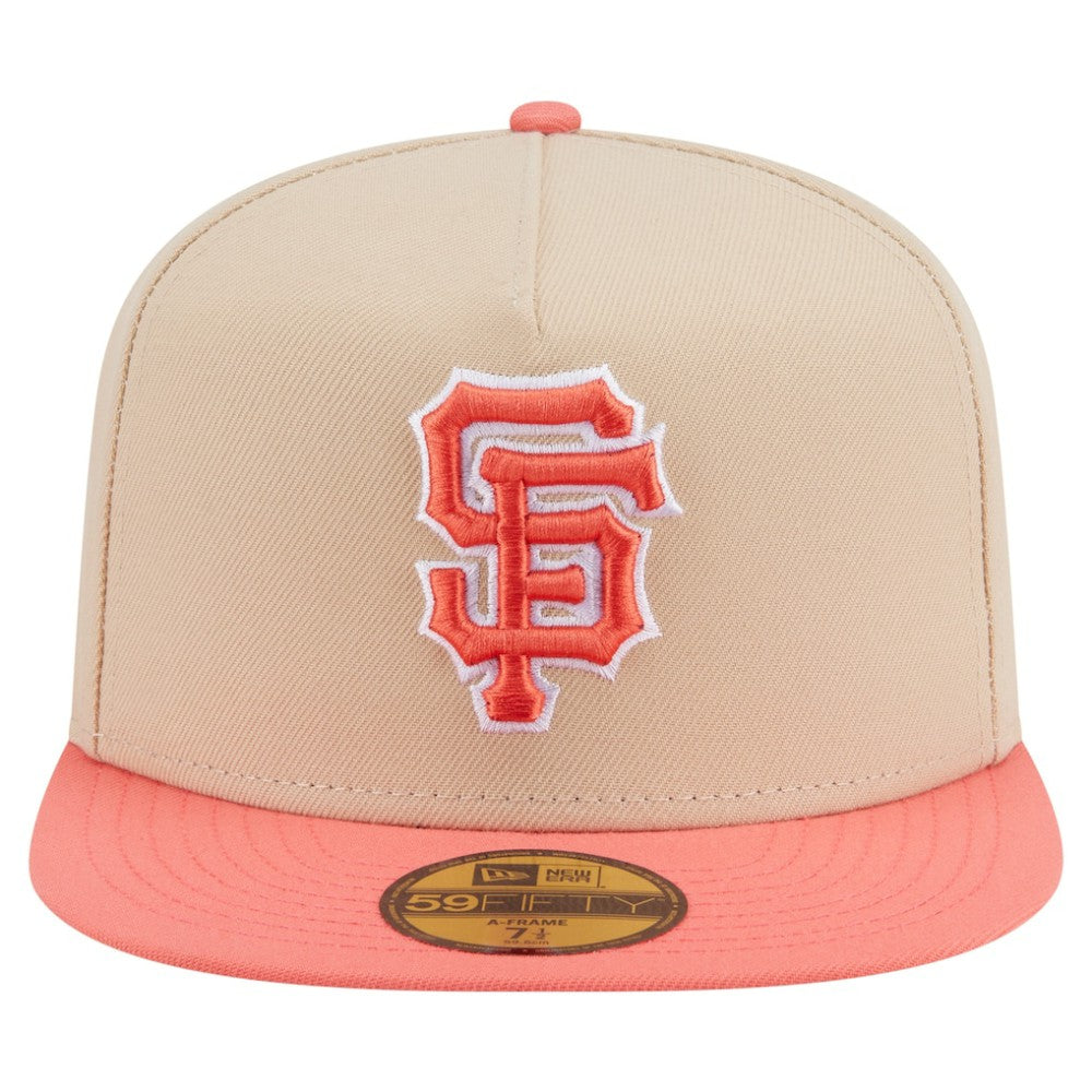 San Francisco Giants New Era Two-Tone Color Pack A-Frame 59FIFTY Fitted Hat - Light Beige/Coral Hats