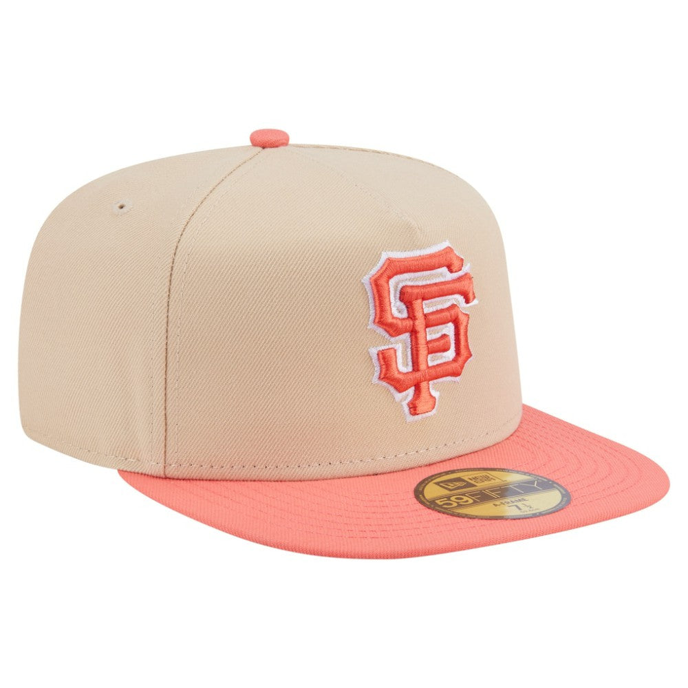 San Francisco Giants New Era Two-Tone Color Pack A-Frame 59FIFTY Fitted Hat - Light Beige/Coral Hats