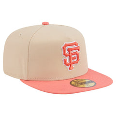 San Francisco Giants New Era Two-Tone Color Pack A-Frame 59FIFTY Fitted Hat - Light Beige/Coral Hats