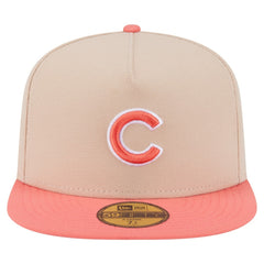 Chicago Cubs New Era Two-Tone Color Pack A-Frame 59FIFTY Fitted Hat - Light Beige/Coral Hats