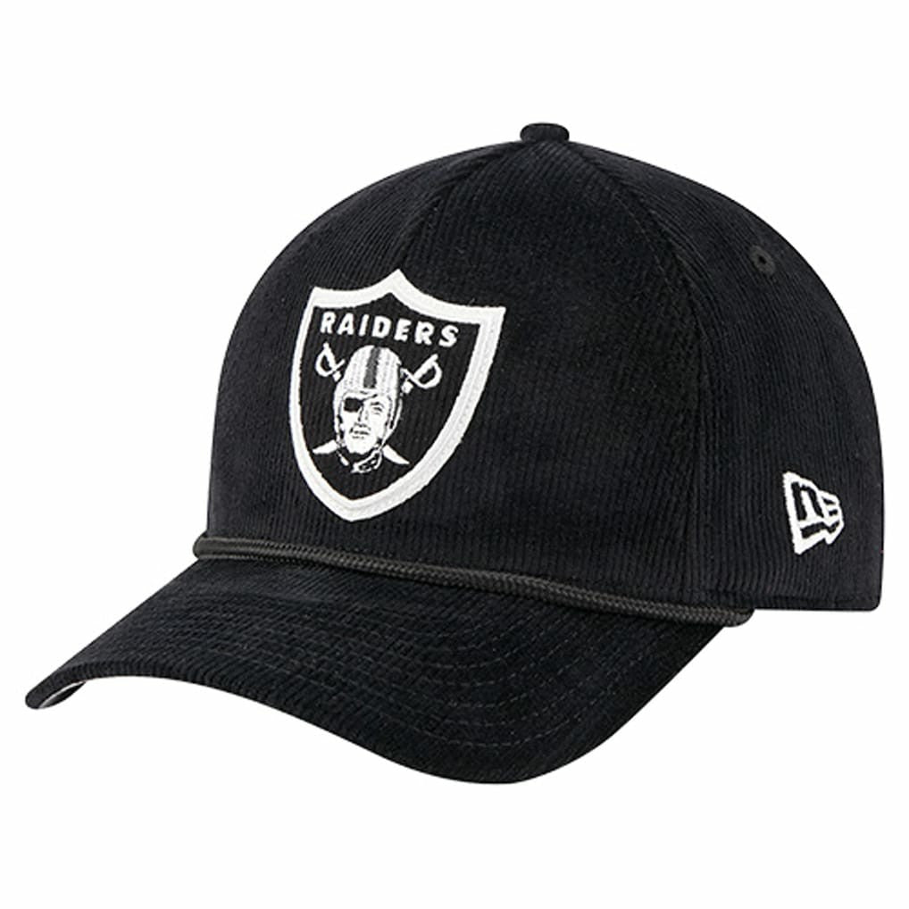 Las Vegas Raiders New Era Cord Corduroy 9FORTY A-Frame Adjustable Hat - Black Hats