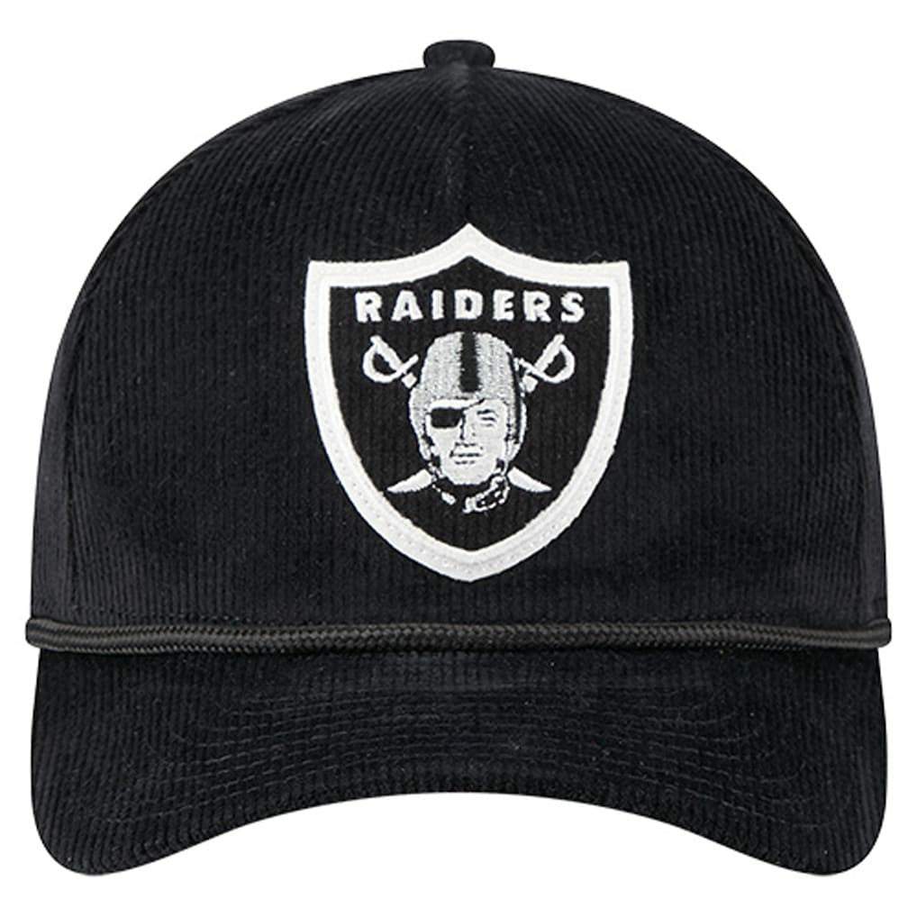Las Vegas Raiders New Era Cord Corduroy 9FORTY A-Frame Adjustable Hat - Black Hats