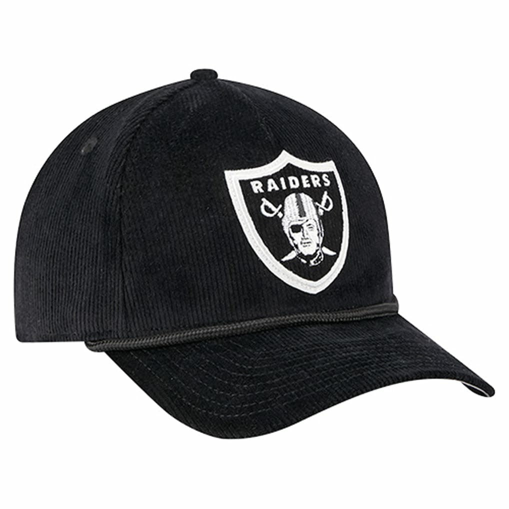 Las Vegas Raiders New Era Cord Corduroy 9FORTY A-Frame Adjustable Hat - Black Hats
