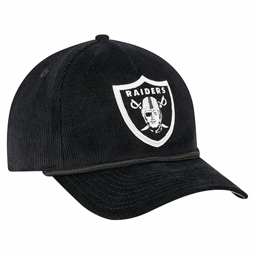 Las Vegas Raiders New Era Cord Corduroy 9FORTY A-Frame Adjustable Hat - Black Hats