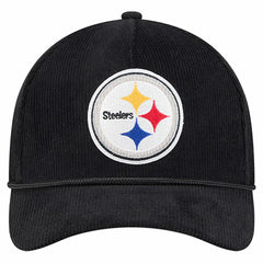 Pittsburgh Steelers New Era Cord Corduroy 9FORTY A-Frame Adjustable Hat - Black Hats