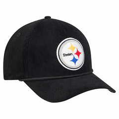 Pittsburgh Steelers New Era Cord Corduroy 9FORTY A-Frame Adjustable Hat - Black Hats