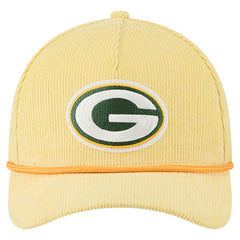 Green Bay Packers New Era Cord Corduroy 9FORTY A-Frame Adjustable Hat - Gold Hats