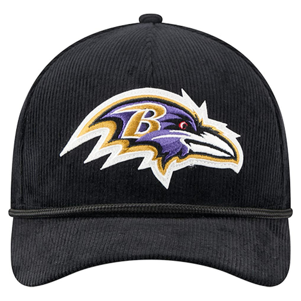 Baltimore Ravens New Era Cord Corduroy 9FORTY A-Frame Adjustable Hat - Black Hats