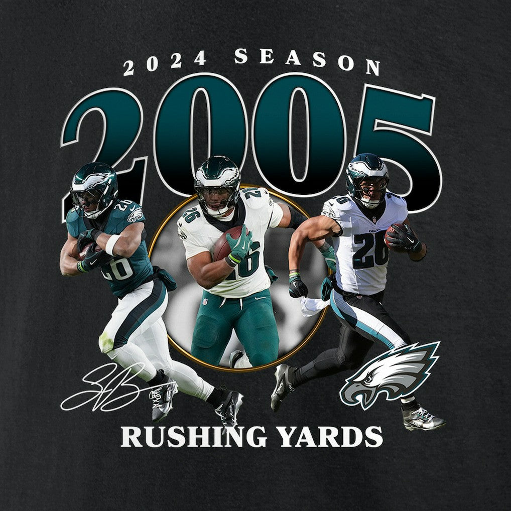 Saquon Barkley Philadelphia Eagles 2000 Yards T-Shirt - Black T-shirts