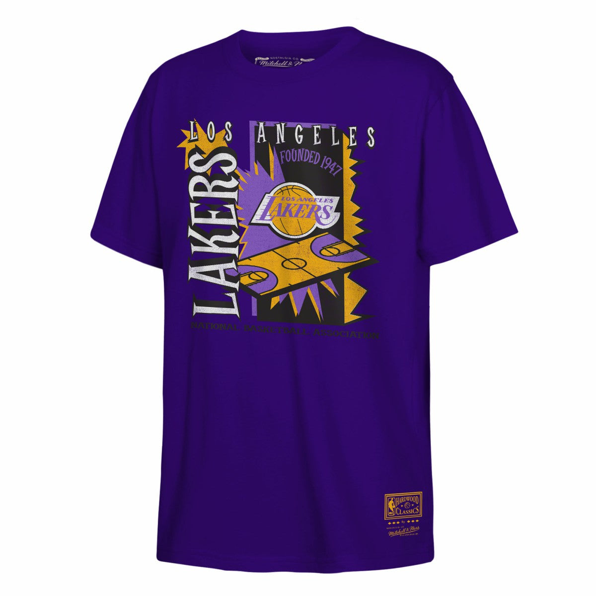 Los Angeles Lakers Youth Retro '90s Poster T-Shirt Purple - Mitchell & Ness