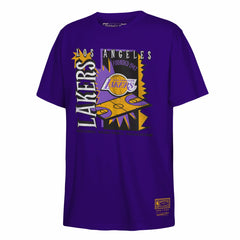 Los Angeles Lakers Youth Retro '90s Poster T-Shirt Purple - Mitchell & Ness