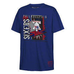 Philadelphia 76ers Youth Retro '90s Poster T-Shirt Royal - Mitchell & Ness outlet