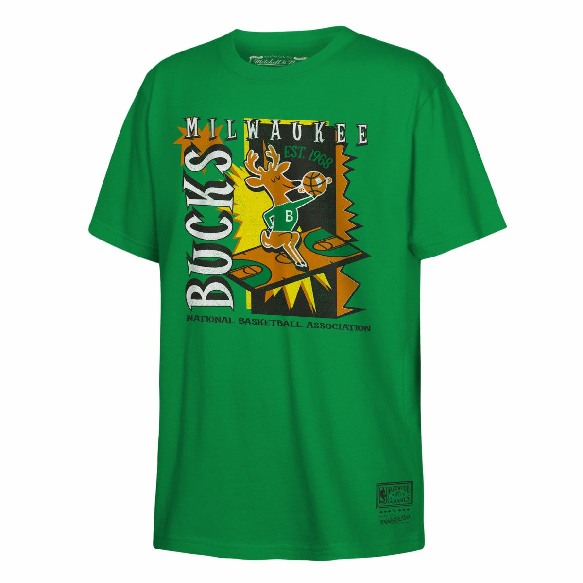 Milwaukee Bucks Youth Retro '90s Poster T-Shirt Green - Mitchell & Ness