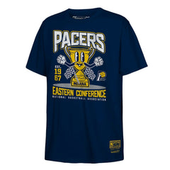 Indiana Pacers Youth Retro Mascot Script T-Shirt Navy - Mitchell & Ness