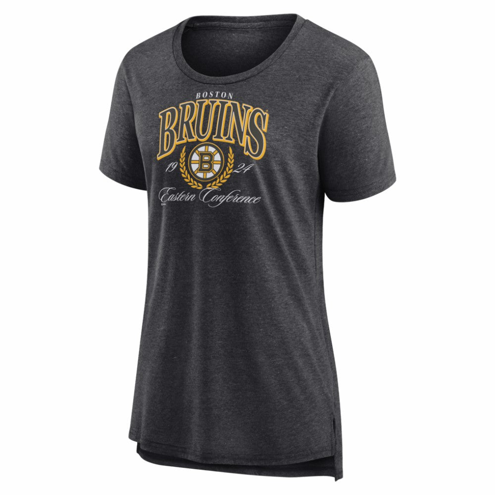 Boston Bruins Women's Reign Supreme Tri-Blend T-Shirt - Gray | US 202742470