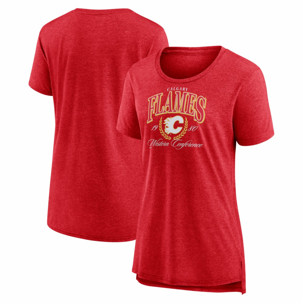 Calgary Flames Women's Reign Supreme Tri-Blend T-Shirt - Red | US 202742481