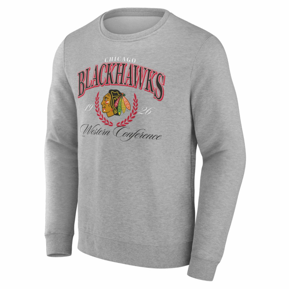 Chicago Blackhawks Reign Supreme Pullover Sweatshirt - Gray | US 202742495