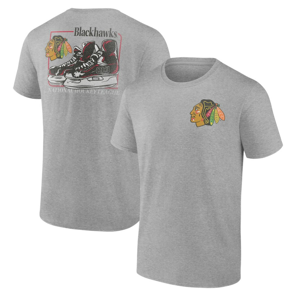 Chicago Blackhawks Glory Skates T-Shirt - Heather Gray | US 202742496