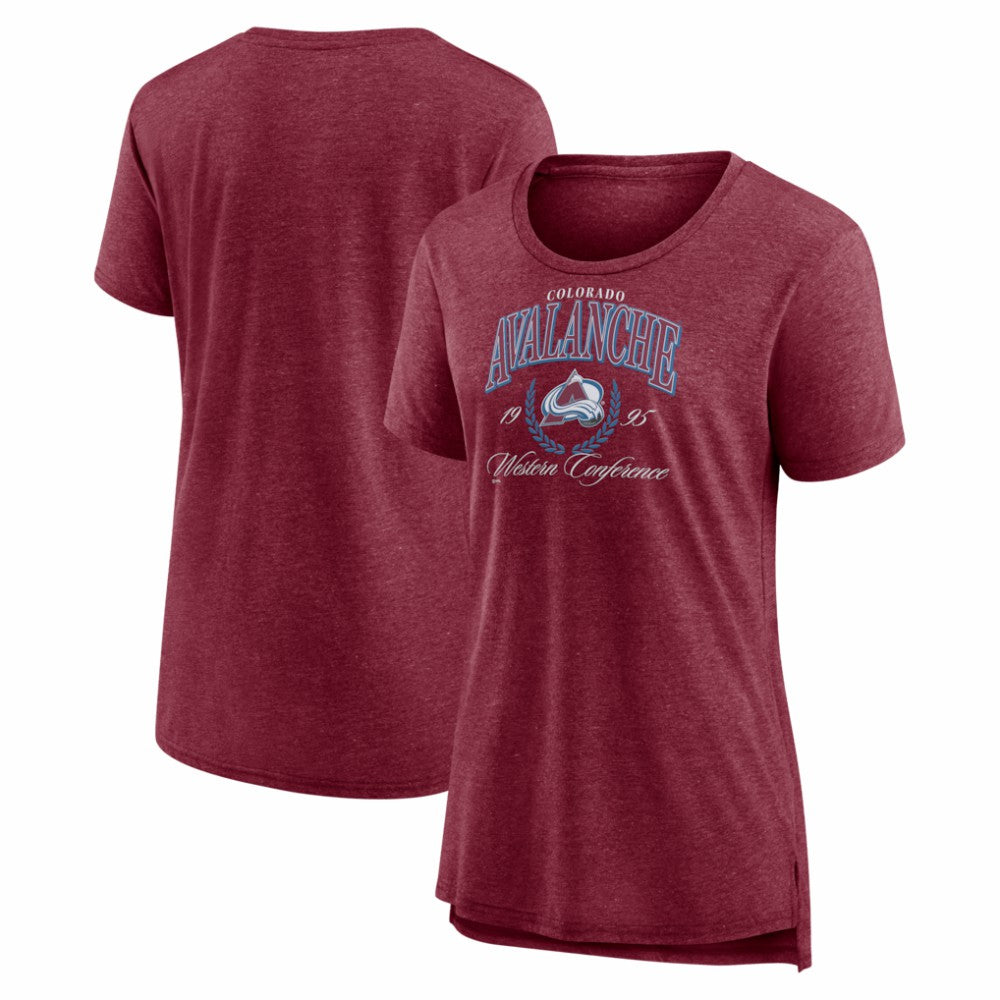 Colorado Avalanche Women's Reign Supreme Tri-Blend T-Shirt - Burgundy | US 202742500