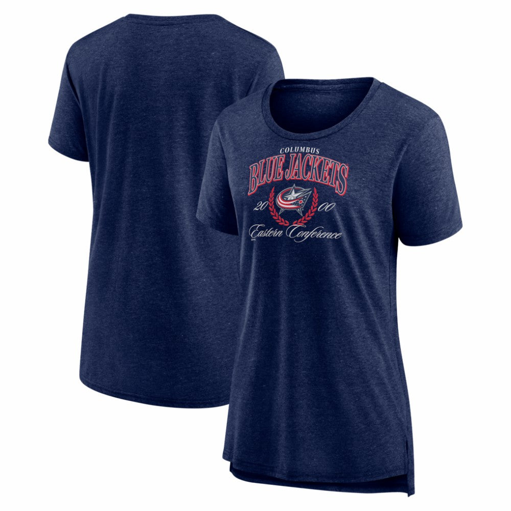 Columbus Blue Jackets Women's Reign Supreme Tri-Blend T-Shirt - Navy | US 202742505