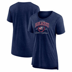 Columbus Blue Jackets Women's Reign Supreme Tri-Blend T-Shirt - Navy | US 202742505