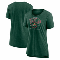 Minnesota Wild Women's Reign Supreme Tri-Blend T-Shirt - Green | US 202742540
