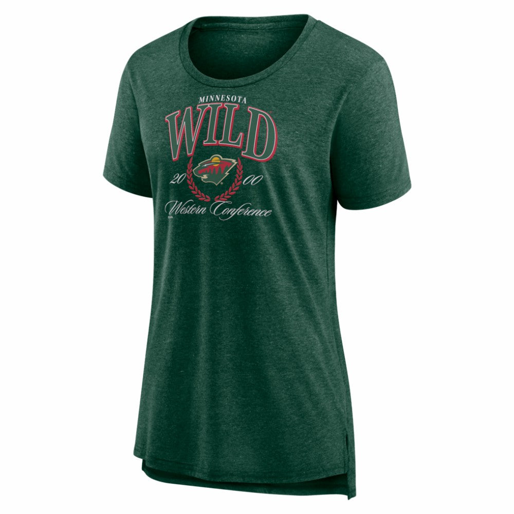 Minnesota Wild Women's Reign Supreme Tri-Blend T-Shirt - Green | US 202742540