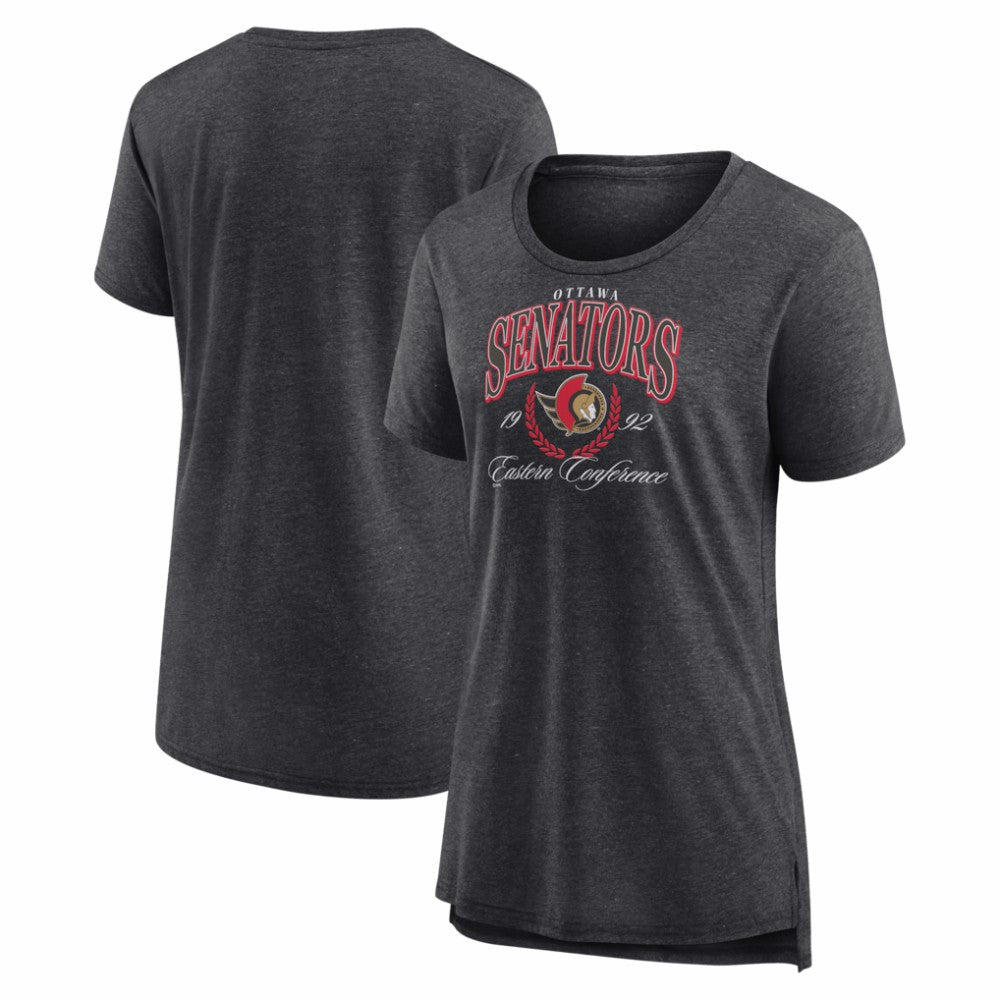 Ottawa Senators Women's Reign Supreme Tri-Blend T-Shirt - Gray | US 202742574