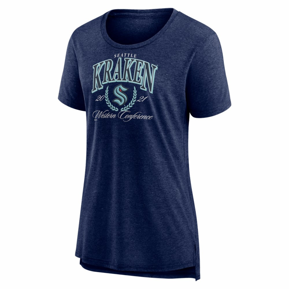 Seattle Kraken Women's Reign Supreme Tri-Blend T-Shirt - Deep Sea Blue | US 202742593