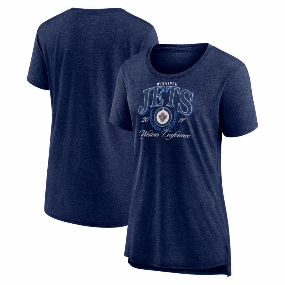 Winnipeg Jets Women's Reign Supreme Tri-Blend T-Shirt - Navy | US 202742641