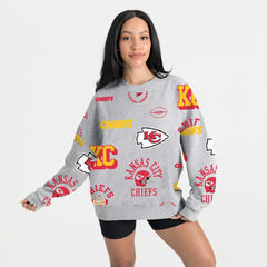 Kansas City Chiefs Gameday Couture Women's Always On Repeat Fleece Sweatshirt - Heather Gray Sweatshirts