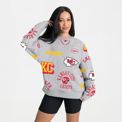 Kansas City Chiefs Gameday Couture Women's Always On Repeat Fleece Sweatshirt - Heather Gray Sweatshirts