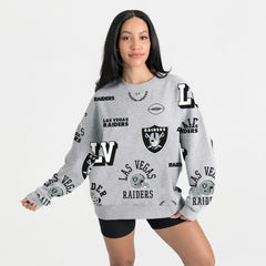 Las Vegas Raiders Gameday Couture Women's Always On Repeat Fleece Sweatshirt - Heather Gray Sweatshirts