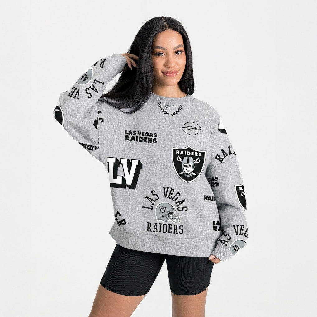 Las Vegas Raiders Gameday Couture Women's Always On Repeat Fleece Sweatshirt - Heather Gray Sweatshirts