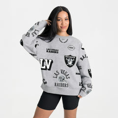 Las Vegas Raiders Gameday Couture Women's Always On Repeat Fleece Sweatshirt - Heather Gray Sweatshirts